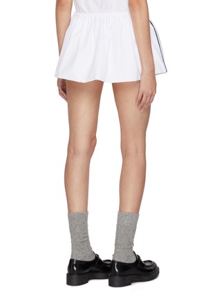 Back View - Click To Enlarge - MIU MIU - Side Stripe Cotton Mini Skirt