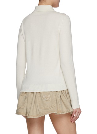 Back View - Click To Enlarge - MIU MIU - Polo Collar Cashmere Cardigan