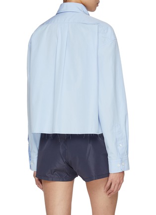 Back View - Click To Enlarge - MIU MIU - Raw Hem Cotton Shirt