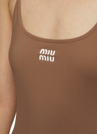  - MIU MIU - Strappy Logo Jersey Bodycon Dress