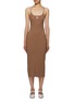 Main View - Click To Enlarge - MIU MIU - Strappy Logo Jersey Bodycon Dress