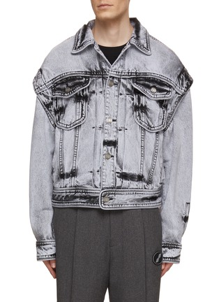 Main View - Click To Enlarge - JUUN.J - Light Wash Trucker Jacket With Detachable Sleeves