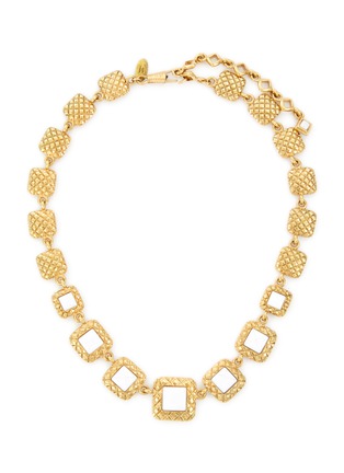 Main View - Click To Enlarge - LANE CRAWFORD VINTAGE ACCESSORIES - Chanel Day Night Gold Toned Metal Quilted Necklace