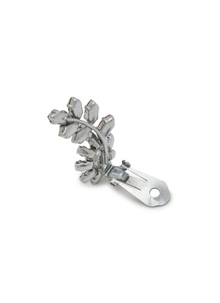 Detail View - Click To Enlarge - LANE CRAWFORD VINTAGE ACCESSORIES - Diamante Austrian Flower Silver Toned Metal Clip On Earrings