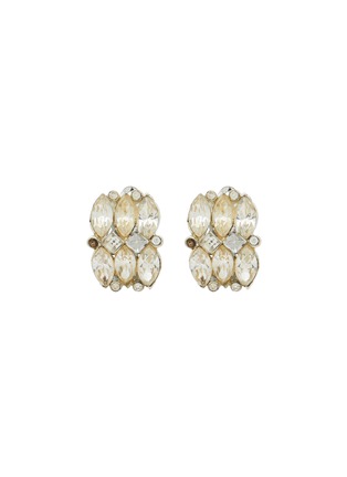 Main View - Click To Enlarge - LANE CRAWFORD VINTAGE ACCESSORIES - Crystal Silver Toned Clip On Earrings