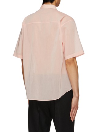 Back View - Click To Enlarge - AURALEE - Hard Twist Finx Organdy Half Sleeved Button Up Shirt