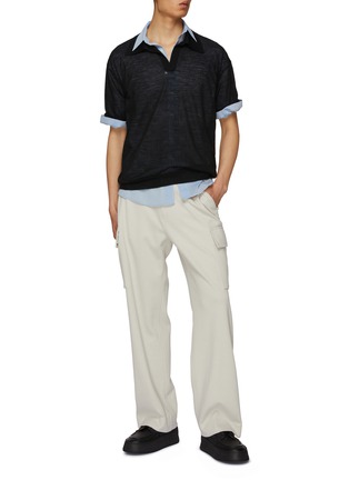 Figure View - Click To Enlarge - AURALEE - Hard Twist High Gauge Knit Skipper Polo Shirt