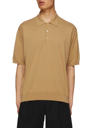 Main View - Click To Enlarge - AURALEE - Super High Gauge Cotton Knit Polo Shirt