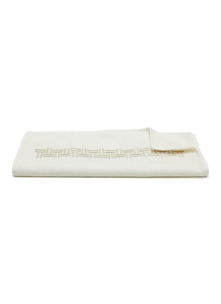 Main View - Click To Enlarge - FRETTE - Basket Weave Embroidered Hand Towel — Tranquil Green/Savage Beige