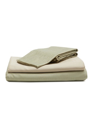 FRETTE | Rays King Size Duvet Cover Set — Tranquil Green/Savage Beige