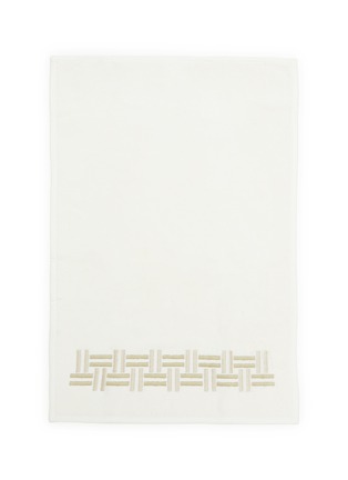 Main View - Click To Enlarge - FRETTE - Basket Weave Embroidered Guest Towel — Tranquil Green/ Beige