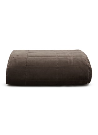 Main View - Click To Enlarge - FRETTE - Luxury Cashmere Velvet King Size Bedspread — Mahogany Grey