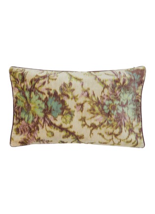 Main View - Click To Enlarge - FRETTE - Botanic Velvet Cushion Cover — Regal Purple/Sakura Pink