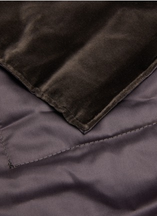 Detail View - Click To Enlarge - FRETTE - Luxury Cashmere Velvet King Size Bedspread — Mahogany Grey