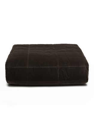 Main View - Click To Enlarge - FRETTE - Luxury Cashmere Velvet King Size Bedspread — Mahogany Grey