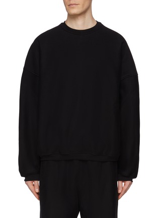 Main View - Click To Enlarge - ALEXANDERWANG - Oversized Embossed Logo Heavy Cotton Terry Sweatshirt