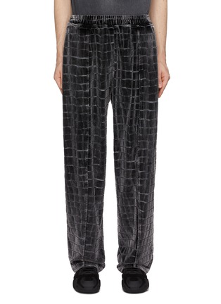 Main View - Click To Enlarge - ALEXANDERWANG - Crocodile Inspired Velour Track Pants