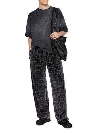 Figure View - Click To Enlarge - ALEXANDERWANG - Crocodile Inspired Velour Track Pants