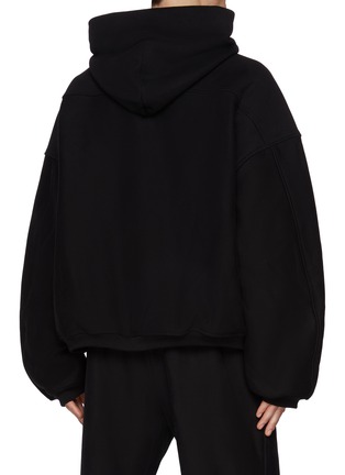 Back View - Click To Enlarge - ALEXANDERWANG - Oversized Embossed Logo Heavy Cotton Terry Hoodie