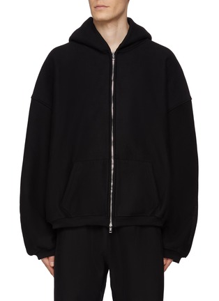 Main View - Click To Enlarge - ALEXANDERWANG - Oversized Embossed Logo Heavy Cotton Terry Hoodie