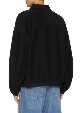 Back View - Click To Enlarge - ALEXANDERWANG - Oversized Long Sleeve Cotton Polo Shirt