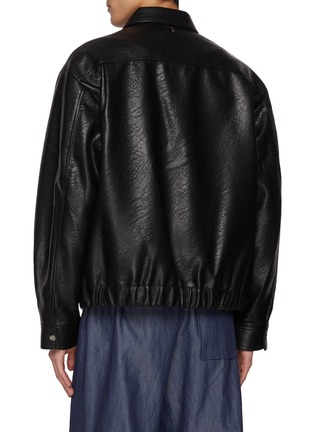 Back View - Click To Enlarge - LE17SEPTEMBRE - Zippered Chest Pocket Leather Jacket