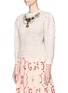 Front View - Click To Enlarge - GUCCI - Necklace embellished glass pearl sweater