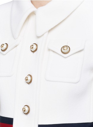 gucci coat with pearl buttons