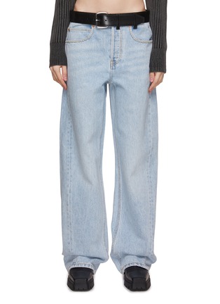 Main View - Click To Enlarge - ALEXANDER WANG - Leather Belted Balloon Jeans