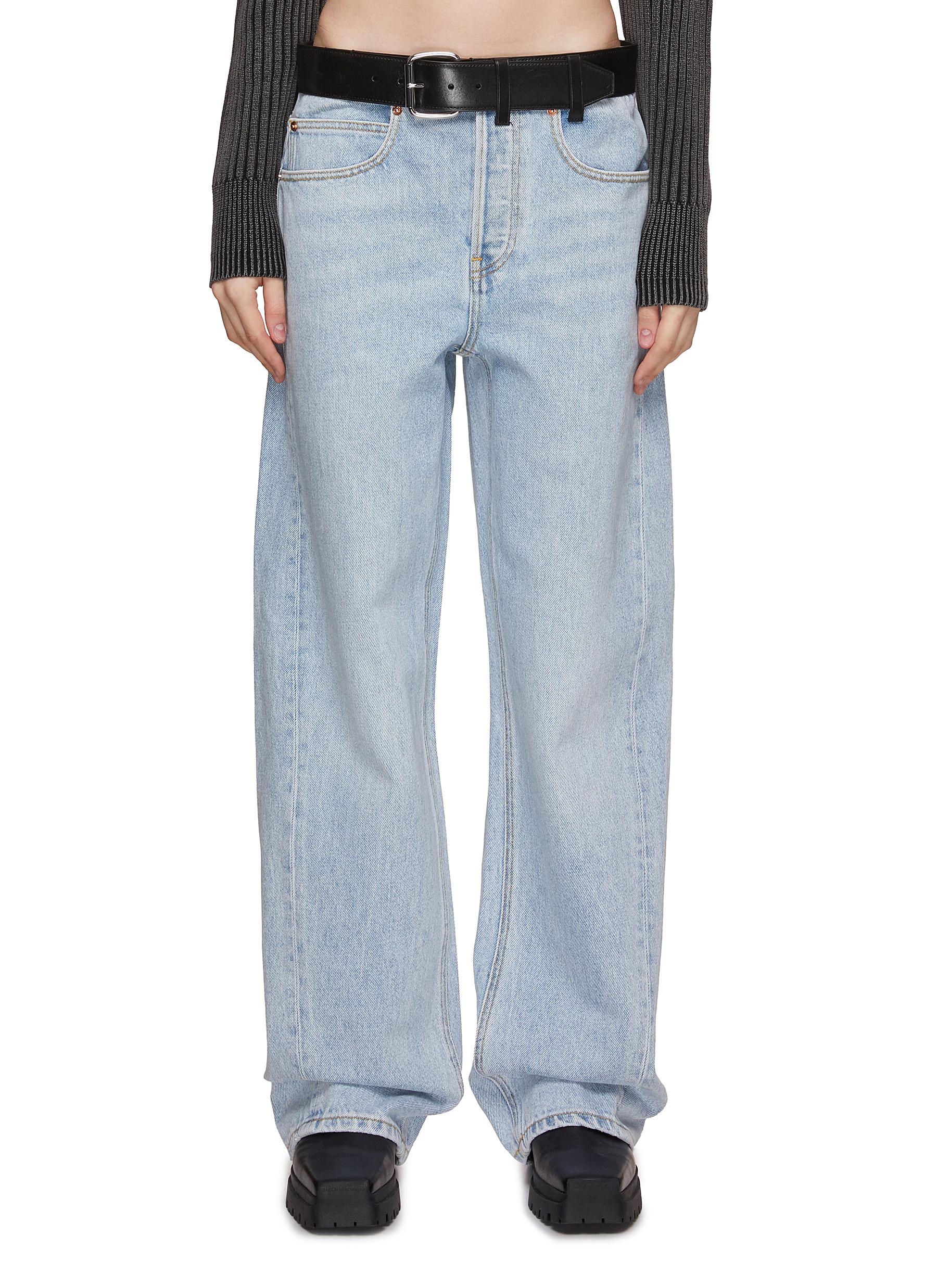 Leather Belted Balloon Jeans