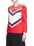 Front View - Click To Enlarge - GUCCI - Necklace embellished puff shoulder double jersey sweatshirt