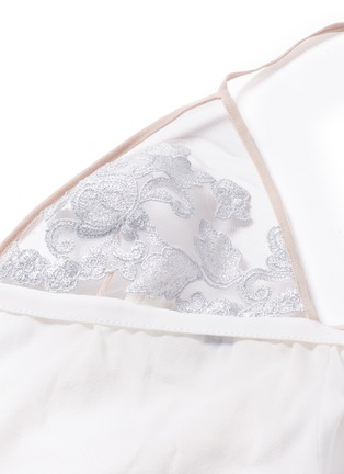 Detail View - Click To Enlarge - LA PERLA - 'Moonlight' metallic floral embroidered silk blend slip