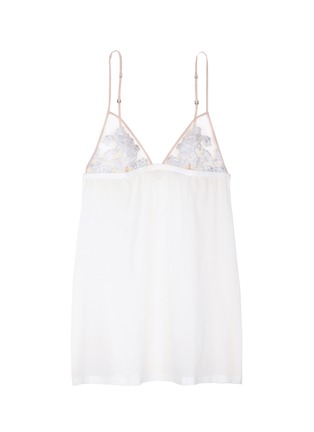 Main View - Click To Enlarge - LA PERLA - 'Moonlight' metallic floral embroidered silk blend slip