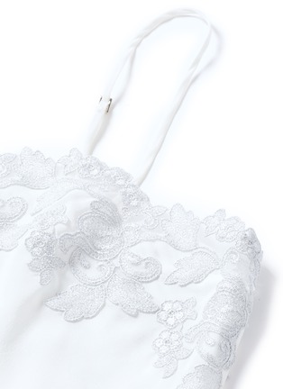 Detail View - Click To Enlarge - LA PERLA - 'Moonlight' metallic floral embroidered silk blend camisole