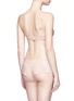 Back View - Click To Enlarge - LA PERLA - 'Moonlight' metallic floral embroidered silk blend shorts