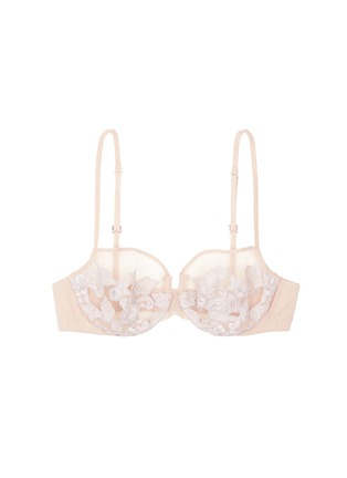 Main View - Click To Enlarge - LA PERLA - 'Moonlight' metallic floral embroidered tulle underwired bra