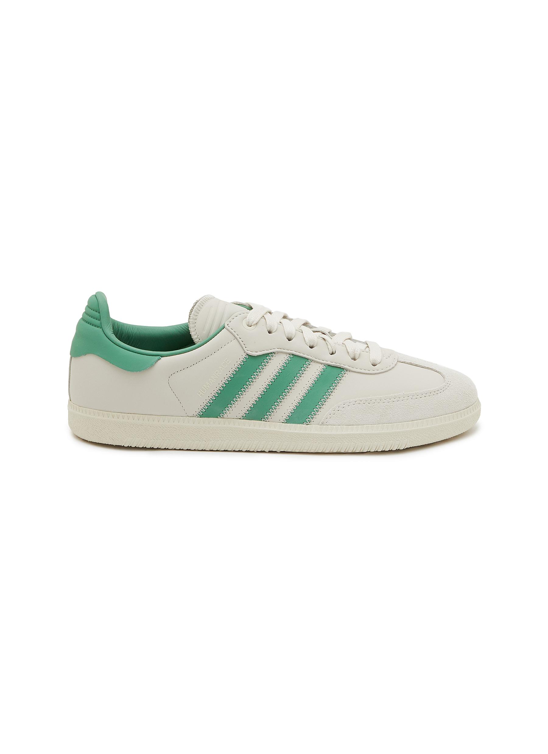 ADIDAS X Pharrell Williams Humanrace Samba Sneakers WHITE AND GREEN Men Lane Crawford