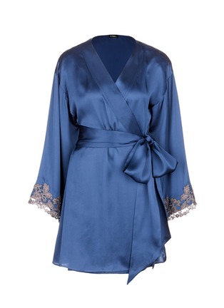 La Perla | 'Maison' floral embroidered silk blend robe | Lane Crawford