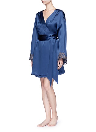 Figure View - Click To Enlarge - LA PERLA - 'Maison' floral embroidered silk blend robe
