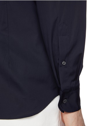  - LARDINI - Hidden Placket Collarless Shirt