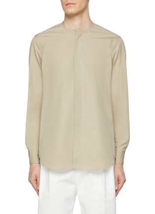 Main View - Click To Enlarge - LARDINI - Hidden Placket Collarless Shirt