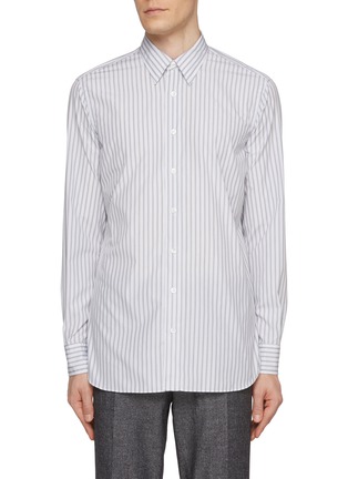 Main View - Click To Enlarge - LARDINI - Point Collar Striped  Cotton Shirt