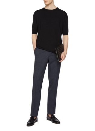 Figure View - Click To Enlarge - LARDINI - Wool Silk Cashmere Rib Knit T-Shirt