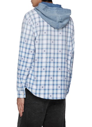 Back View - Click To Enlarge - AMIRI - Checked Logo Hooded Overshirt