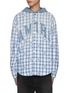 Main View - Click To Enlarge - AMIRI - Checked Logo Hooded Overshirt
