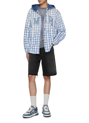 Figure View - Click To Enlarge - AMIRI - Checked Logo Hooded Overshirt