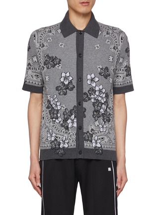 Main View - Click To Enlarge - AMIRI - Floral Bandana Cotton Polo Shirt