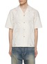 Main View - Click To Enlarge - AMIRI - Palm Tree Cutout Cotton Linen Shirt