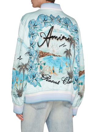 Back View - Click To Enlarge - AMIRI - Resort Club Sequin Embellishment Silk Bomber Jacket