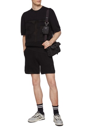 Figure View - Click To Enlarge - AMIRI - Mesh Cotton Drawstring Shorts